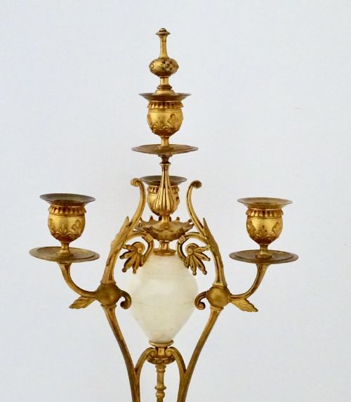 fig 2. PAIR VICTORIAN ORMOLU AND MARBLE CANDELABRA