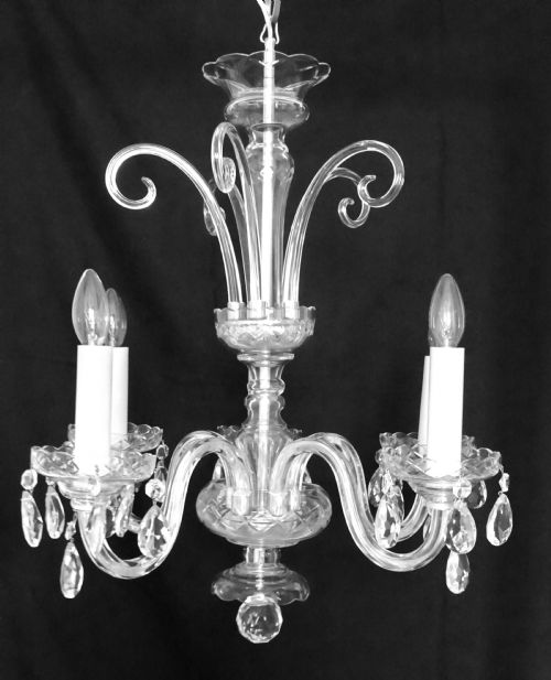 Five Arm Glass Chandelier