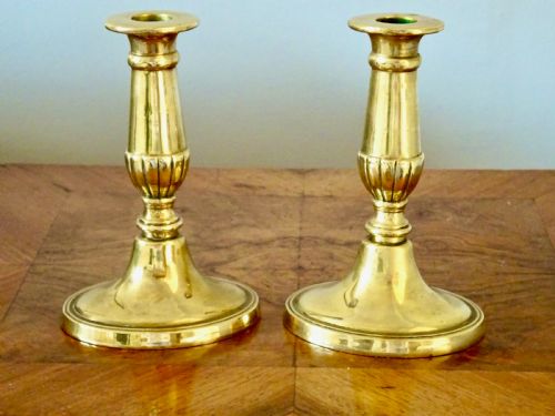 Pair Heavy Brass Candlesticks