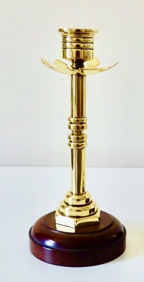 fig 1. PAIR 1920's BRASS CANDLESTICKS