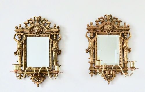Dated 1897 a Pair of Girandoles