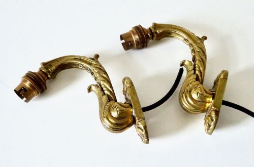 A Pair of Small Brass Wall Lights
