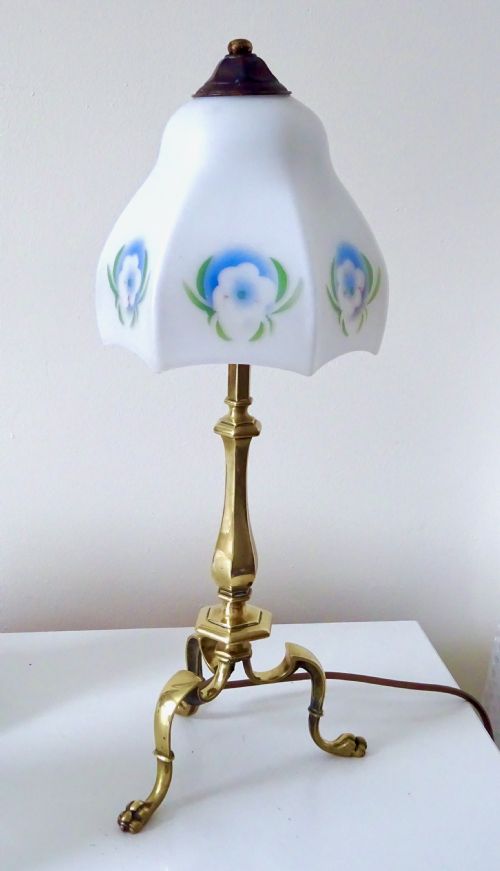 Edwardian  Pullman Lamp with Period Shade