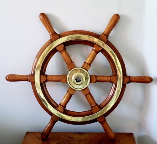 Ships Wheel with Brass Banding