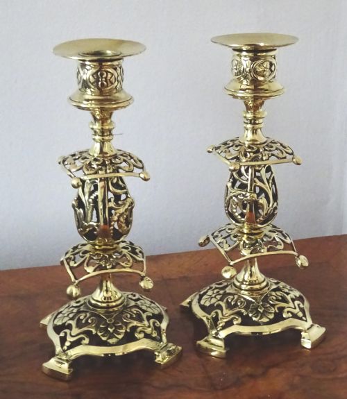Pair of William Tonks Brass Candlesticks