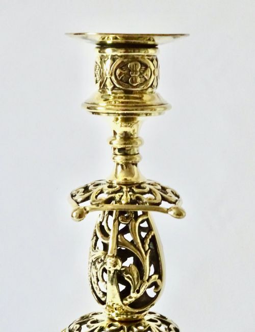 fig 2. PAIR OF WILLIAM TONKS BRASS CANDLESTICKS