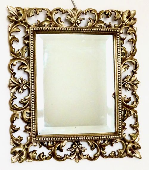 Small Victorian Brass Wall Mirror