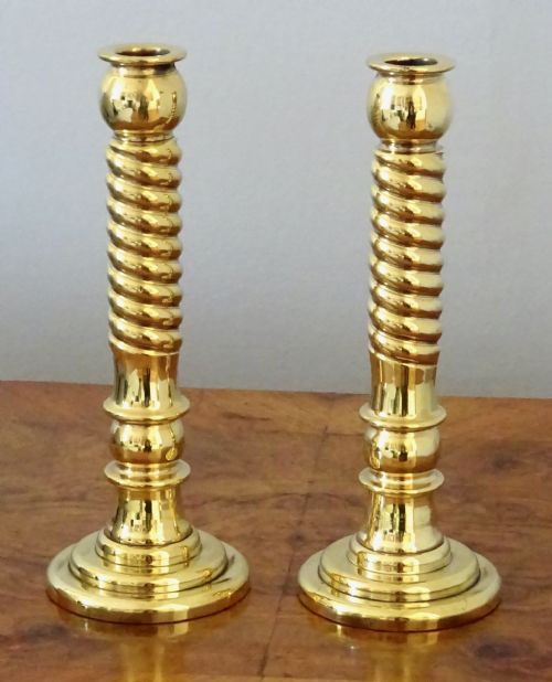 Pair of  Engine Turned Candlesticks