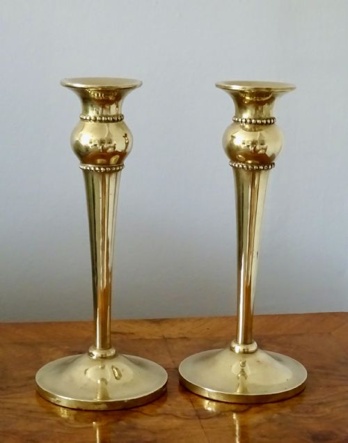 Pair Art Nouveau Bronze Candlesticks