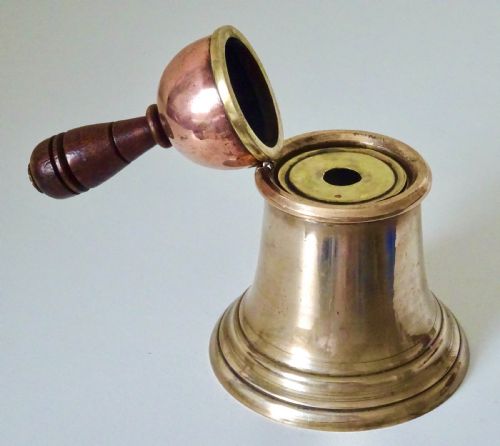 Brass and Copper Ink Pot in a Bell