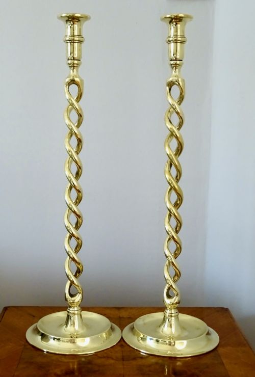 Exceptionally Tall Brass Candlesticks