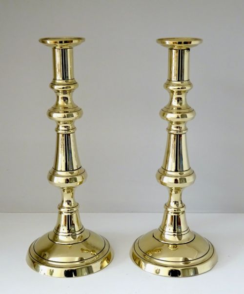 Pair Victorian Brass Candlesticks