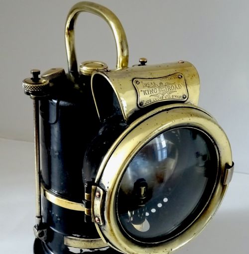 fig 1. LUCAS 'KING OF THE ROAD' CARBIDE RAILWAY LAMP