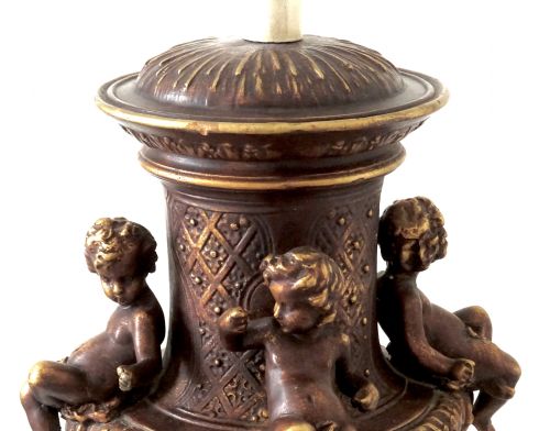 1910 A LARGE CHERUB AND DOLPHIN LAMP - ADDITIONAL PHOTO 6