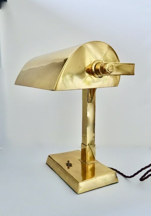 Large Brass Banker's Lamp
