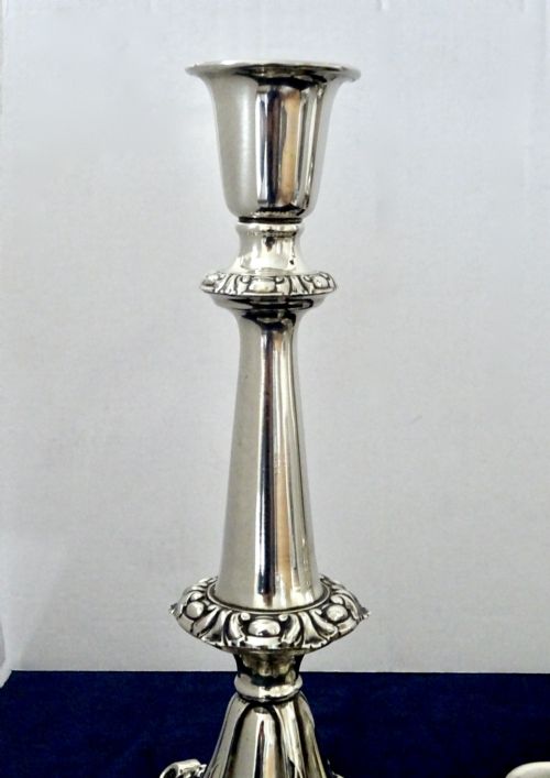 fig 1. PAIR VICTORIAN SILVER PLATED CANDLESTICKS