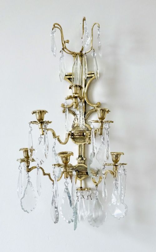 C1880-90 a Pair of Wall Candle Chandeliers