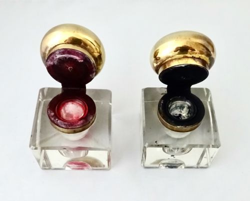 1930S INKSTAND WITH ORIGINAL INK POTS - ADDITIONAL PHOTO 5