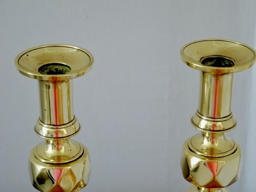 1893 PAIR TALL BEEHIVE CANDLESTICKS - ADDITIONAL PHOTO 2