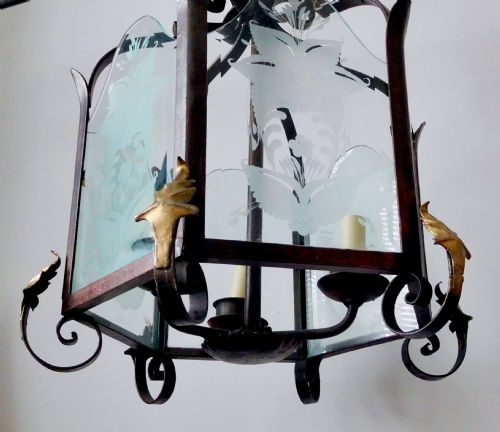 18801900 A LARGE HALL LANTERN ONCE LIT BY CANDLES - ADDITIONAL PHOTO 4