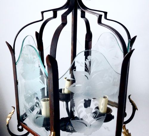 18801900 A LARGE HALL LANTERN ONCE LIT BY CANDLES - ADDITIONAL PHOTO 2