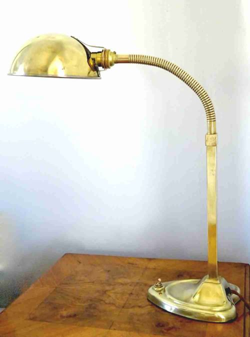 A Brass Art Nouveau Desk Lamp