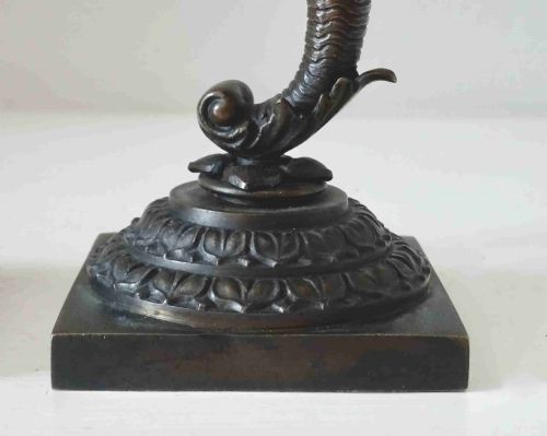 fig 1. 1830-60 PAIR BRONZE CANDLESTICKS