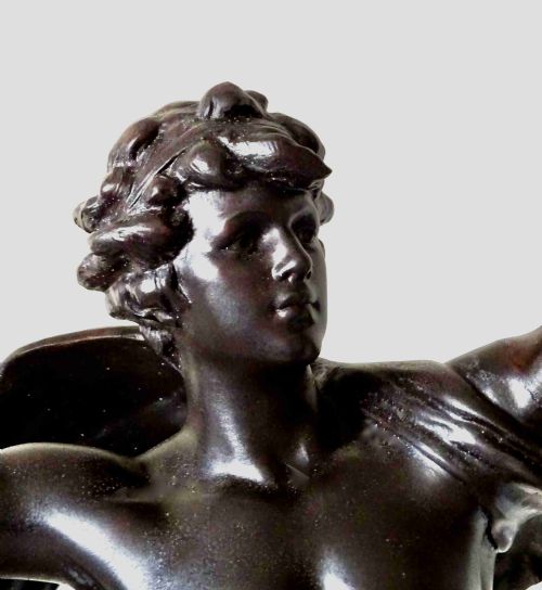 LARGE MOREAU SPELTER PRIMAX FIGURE LAMP - ADDITIONAL PHOTO 1