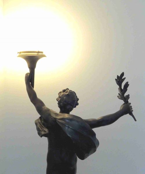 LARGE MOREAU SPELTER PRIMAX FIGURE LAMP - ADDITIONAL PHOTO 4