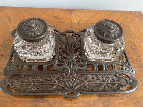 1907  Art Nouveau Stand with Original Ink Bottles