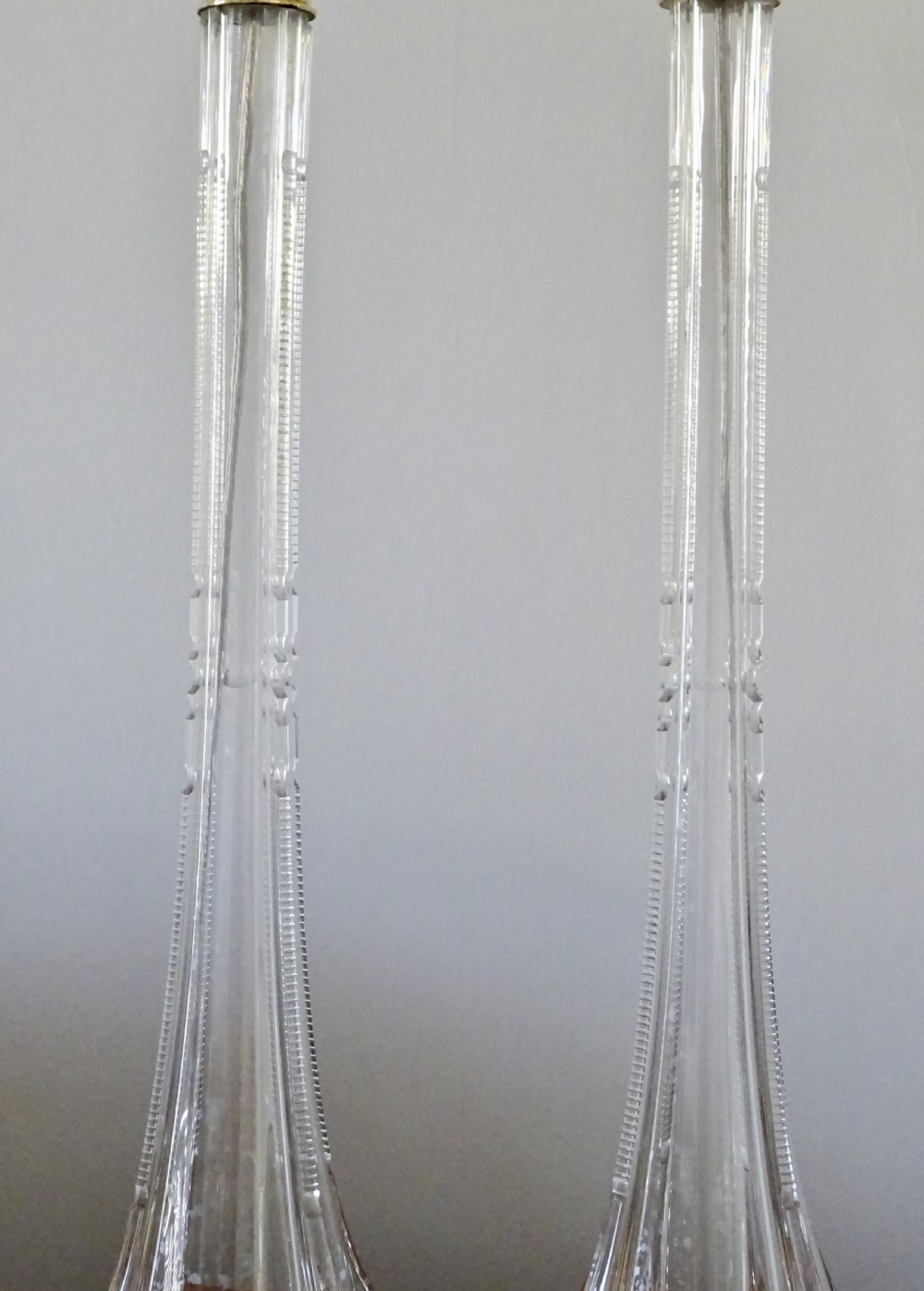 PAIR TALL GLASS VICTORIAN  LAMPS View IV