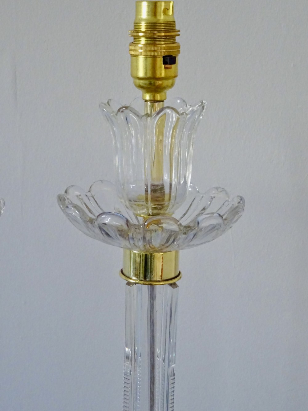 PAIR TALL GLASS VICTORIAN  LAMPS View V