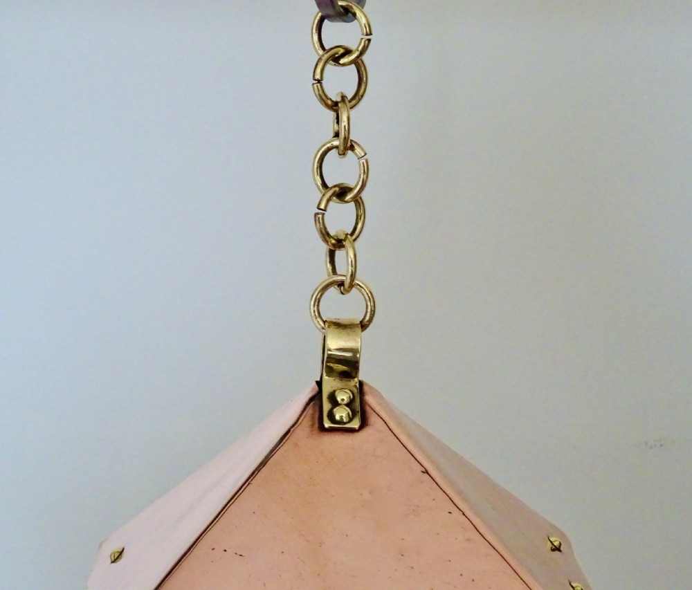 A SMALL COPPER AND BRASS LANTERN View III
