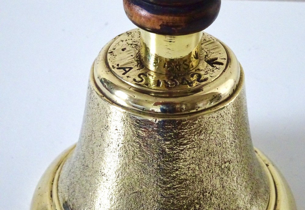 DATED 1942  BRASS BELL - POSSIBLY MILITARY ISSUE View III