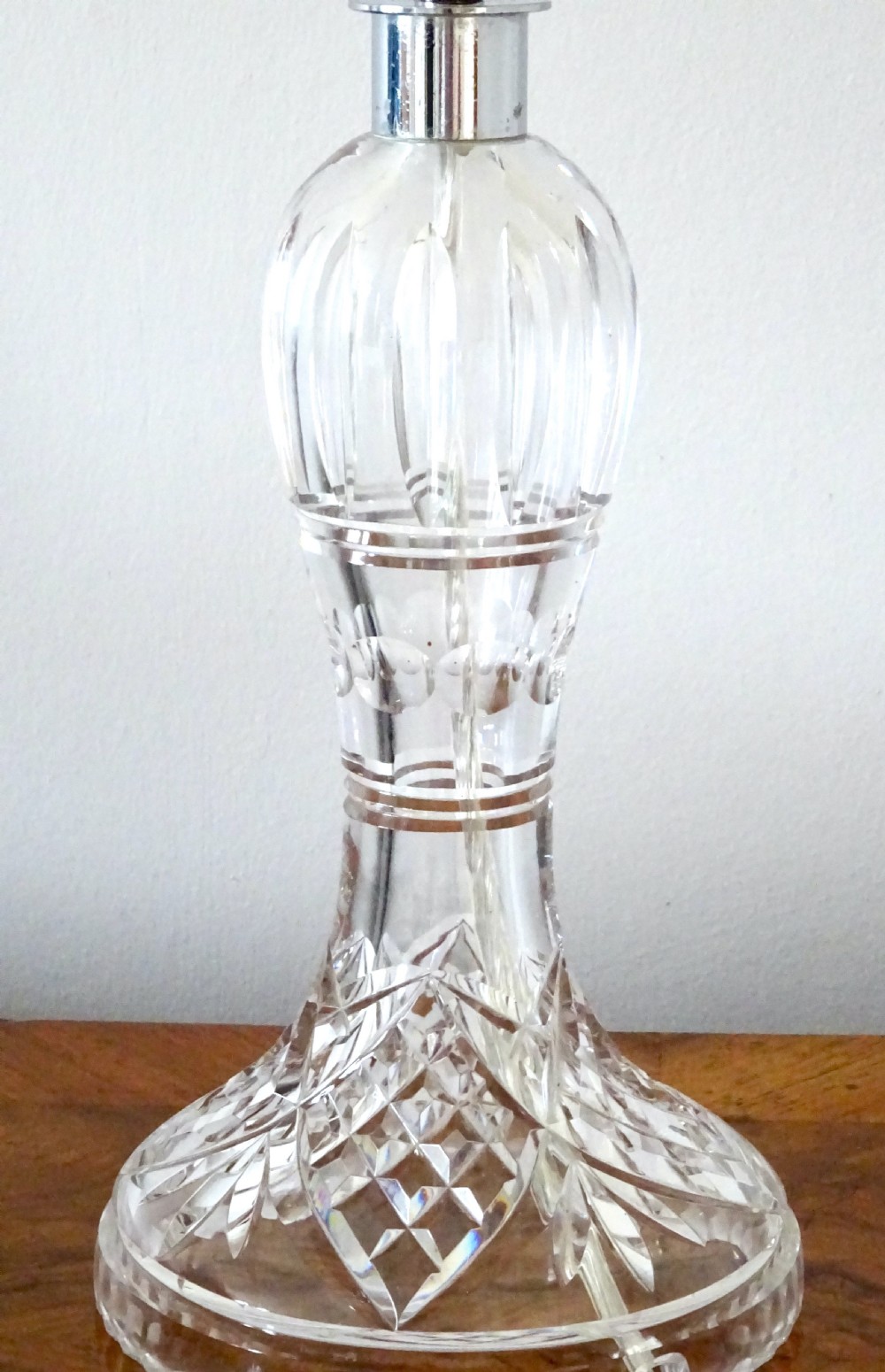 A TALL STUART CRYSTAL GLASS LAMP View IV