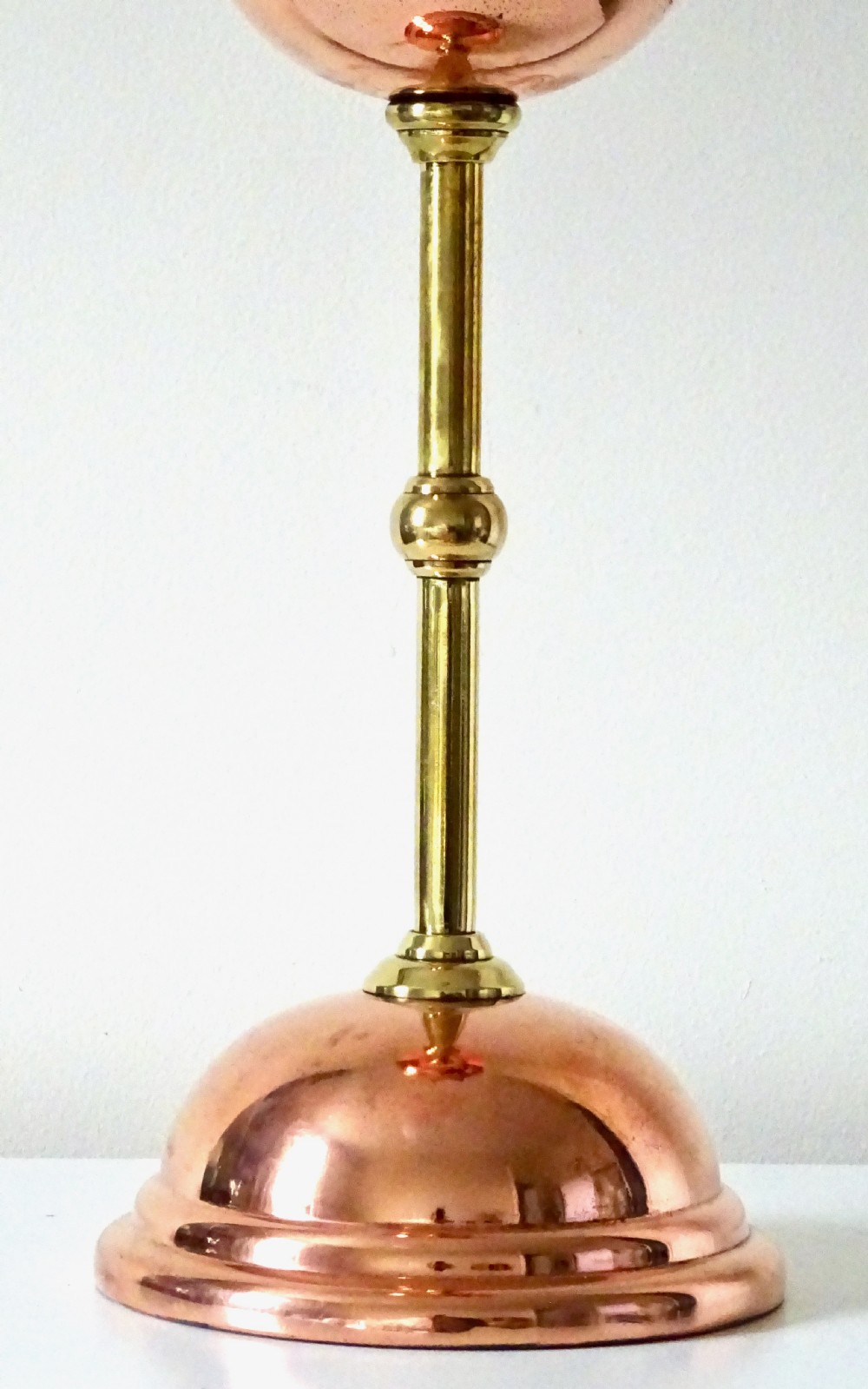 A BENSON OIL LAMP WITH ORIGINAL CRANBERRY SHADE View II