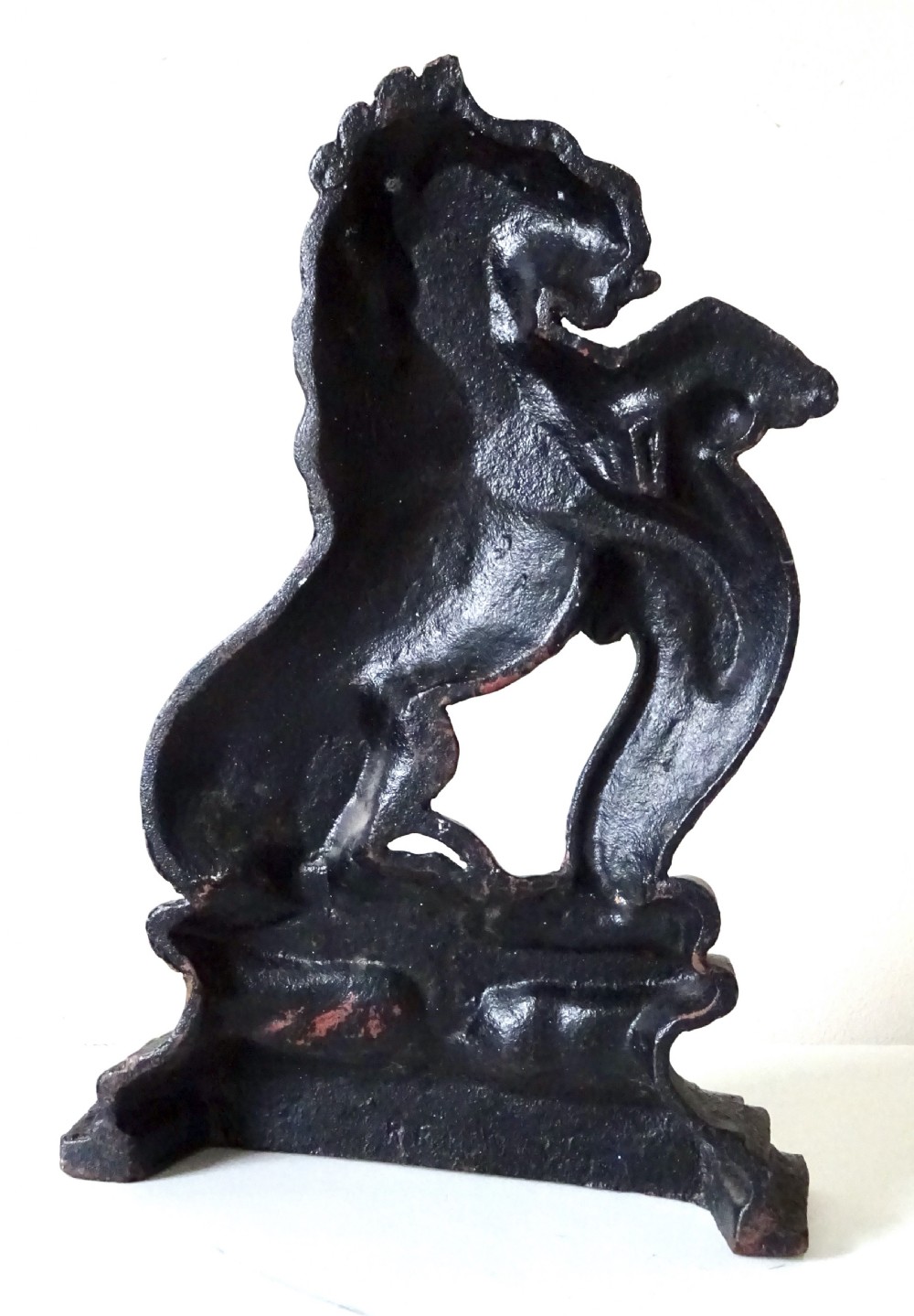 VICTORIAN CAST IRON LION RAMPANT  DOORSTOP View II