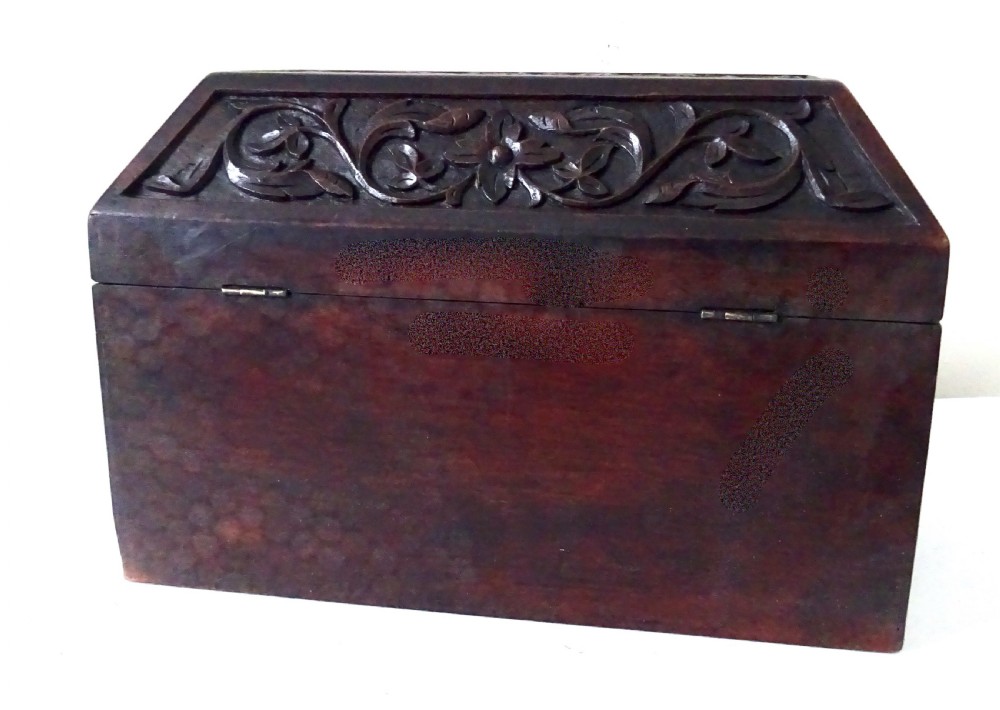 VICTORIAN  TEA CADDY WITH ORIGINAL CANISTERS View VI