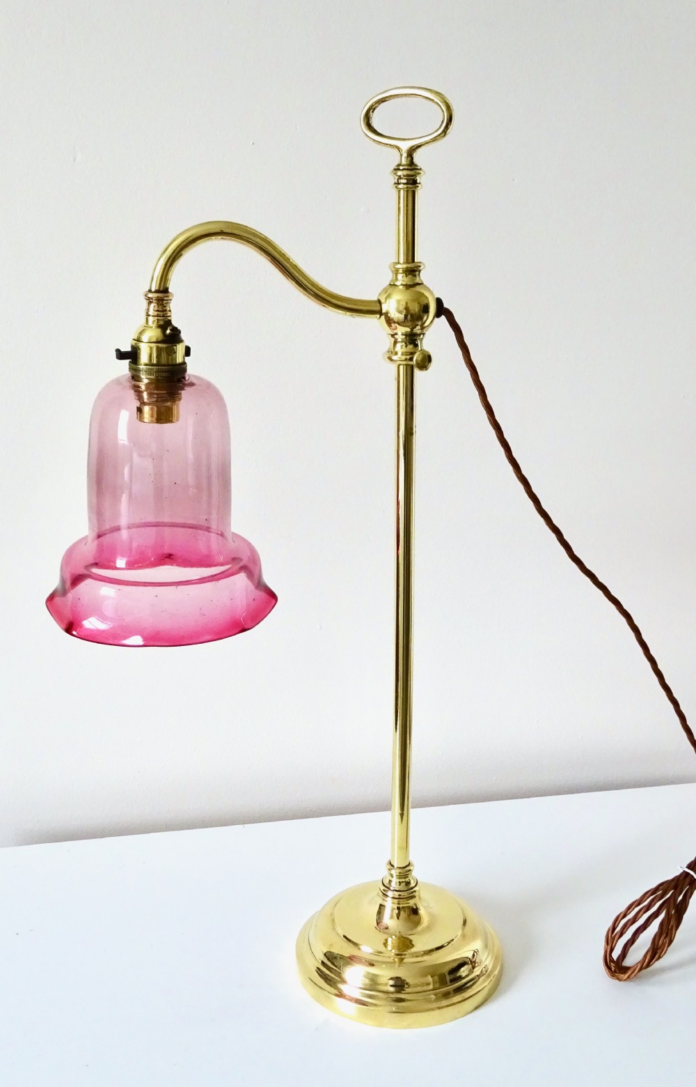 G.E.C. BRASS DESK LAMP WITH CHOICE OF SHADE