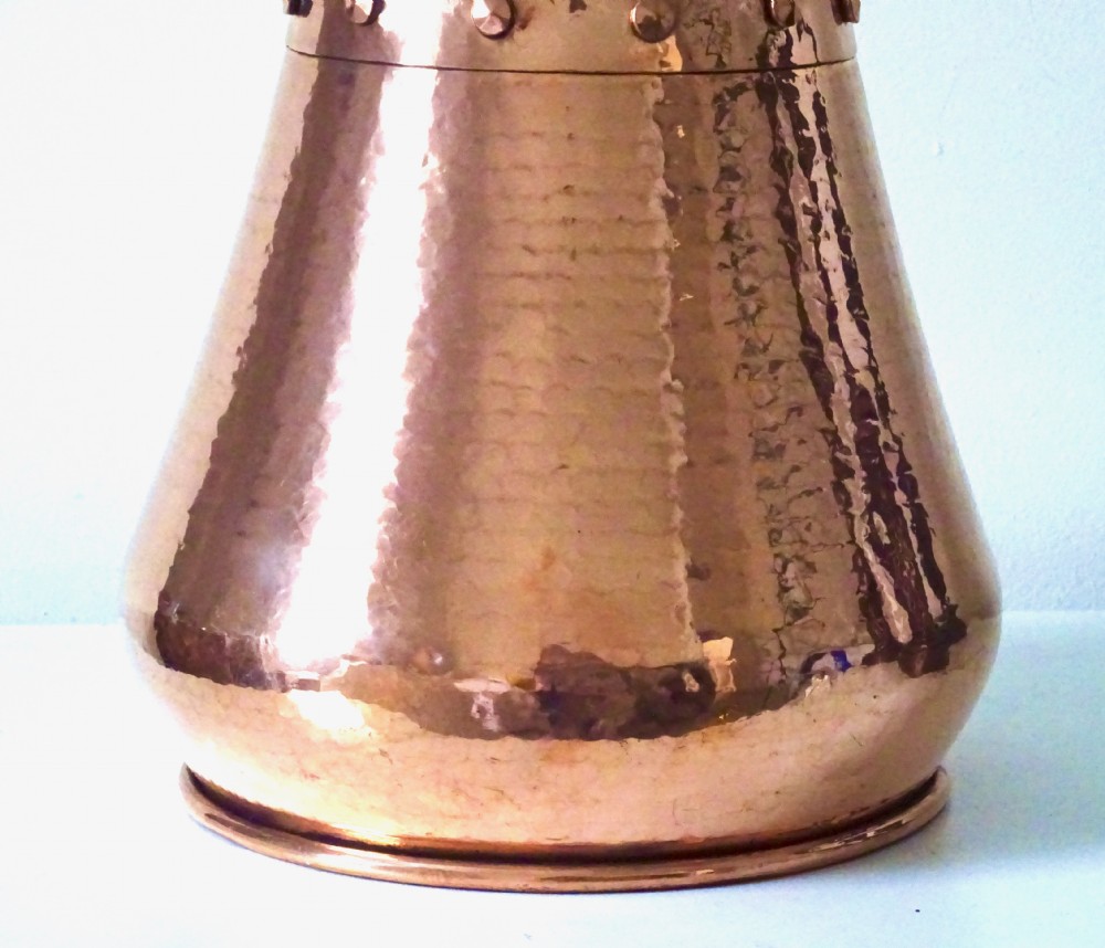LARGE HANDMADE ARTS & CRAFTS COPPER VASE View V