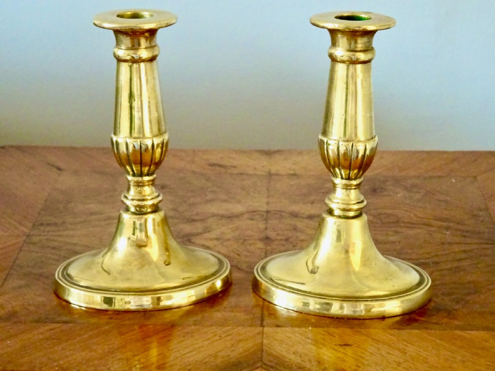 PAIR HEAVY BRASS CANDLESTICKS