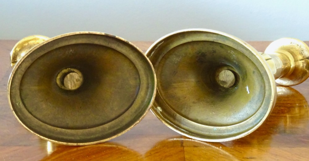 PAIR HEAVY BRASS CANDLESTICKS View IV