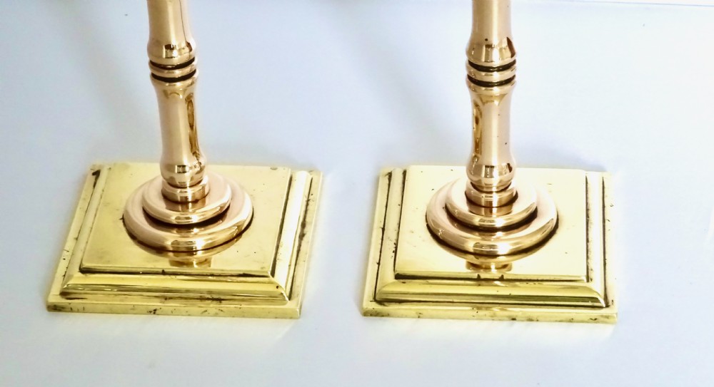 PAIR VICTORIAN BRONZE AND BRASS CANDLESTICKS View IV