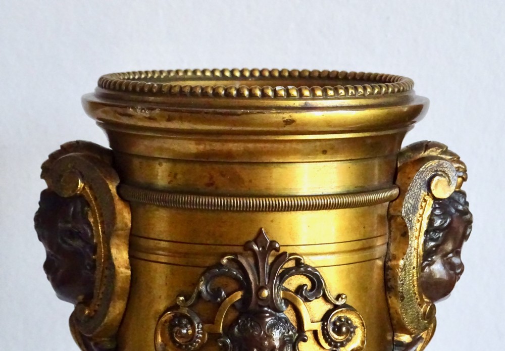 A PAIR OF VICTORIAN BRONZE CHERUB VASES View VI