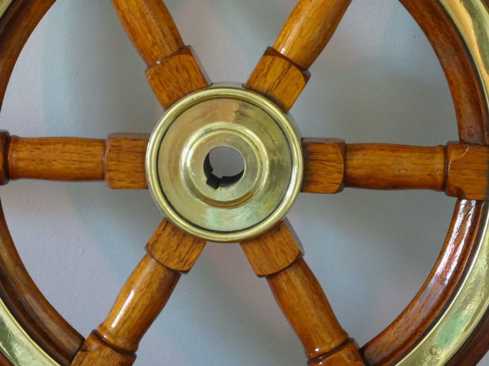SHIPS WHEEL WITH BRASS BANDING View IV