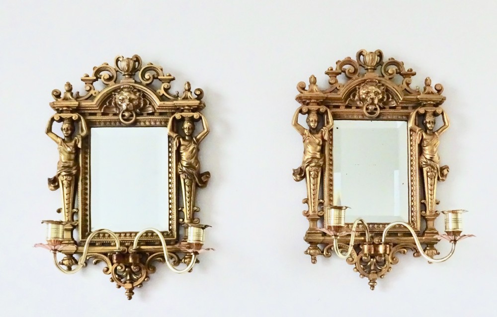 DATED 1897 A PAIR OF GIRANDOLES
