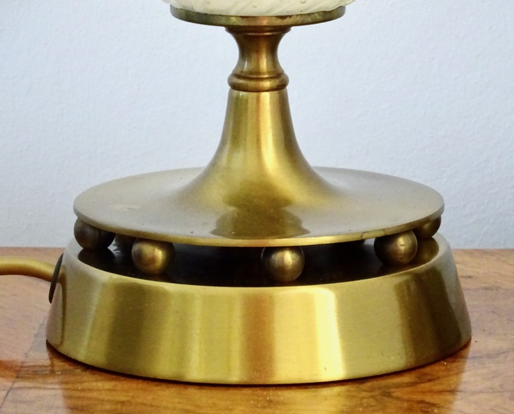 PAIR OF  GLASS AND BRASS LAMPS View III