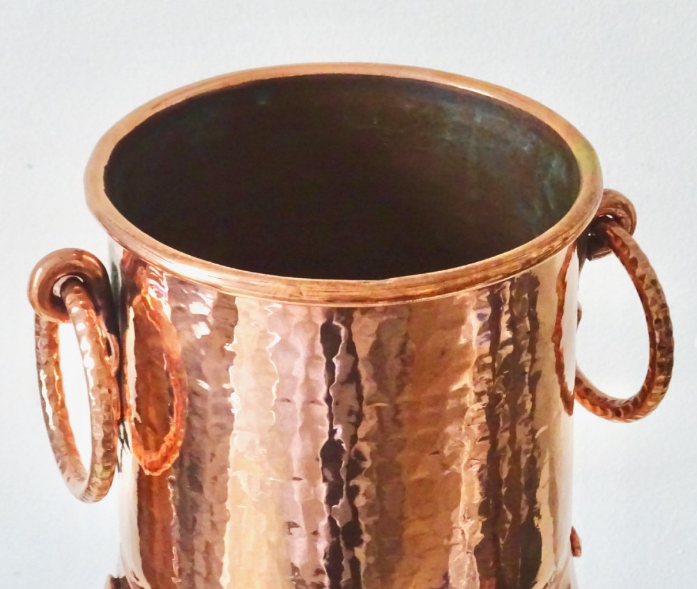 LARGE HANDMADE ARTS & CRAFTS COPPER VASE View II
