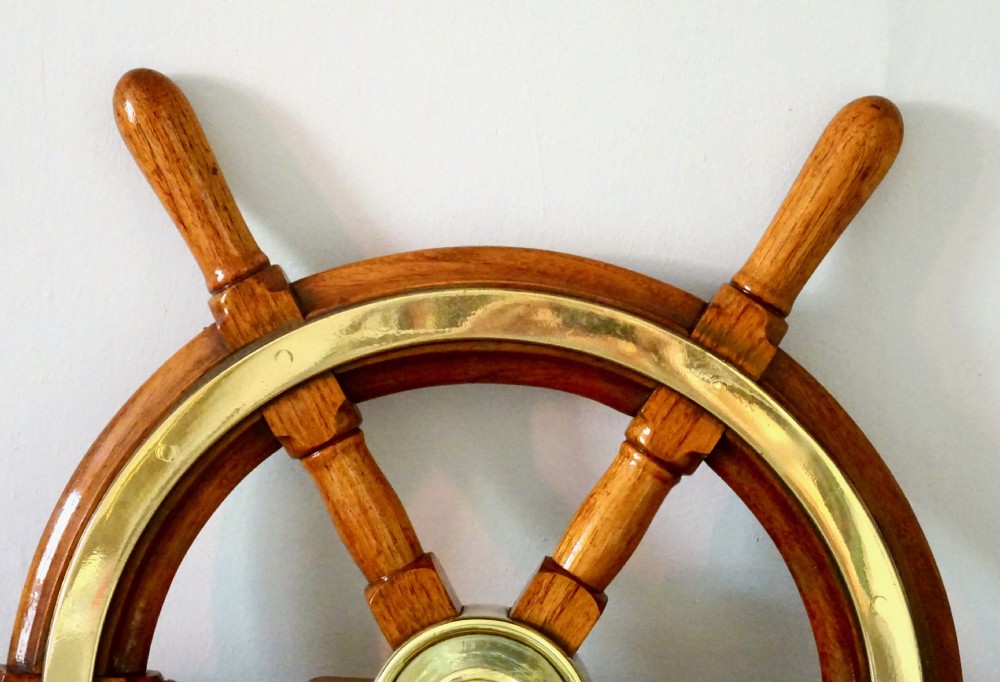 SHIPS WHEEL WITH BRASS BANDING View II