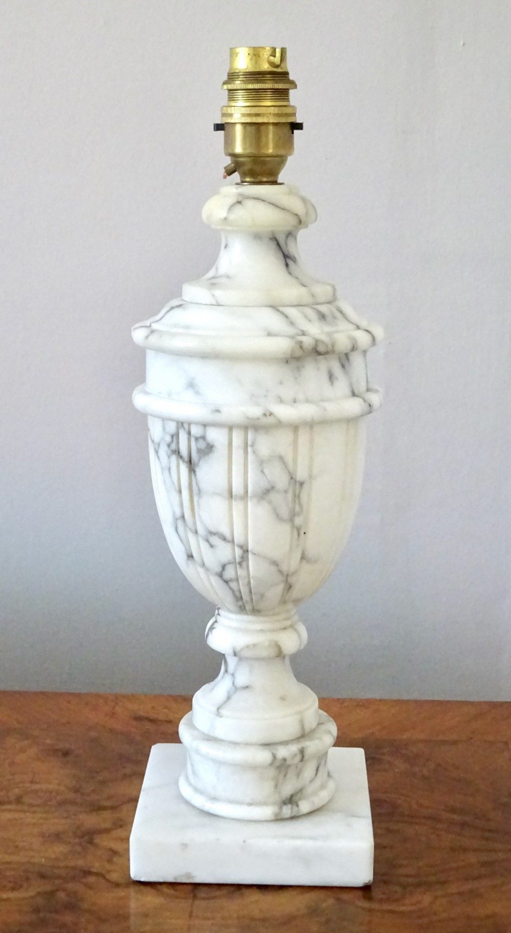 A HEAVY MARBLE LAMP